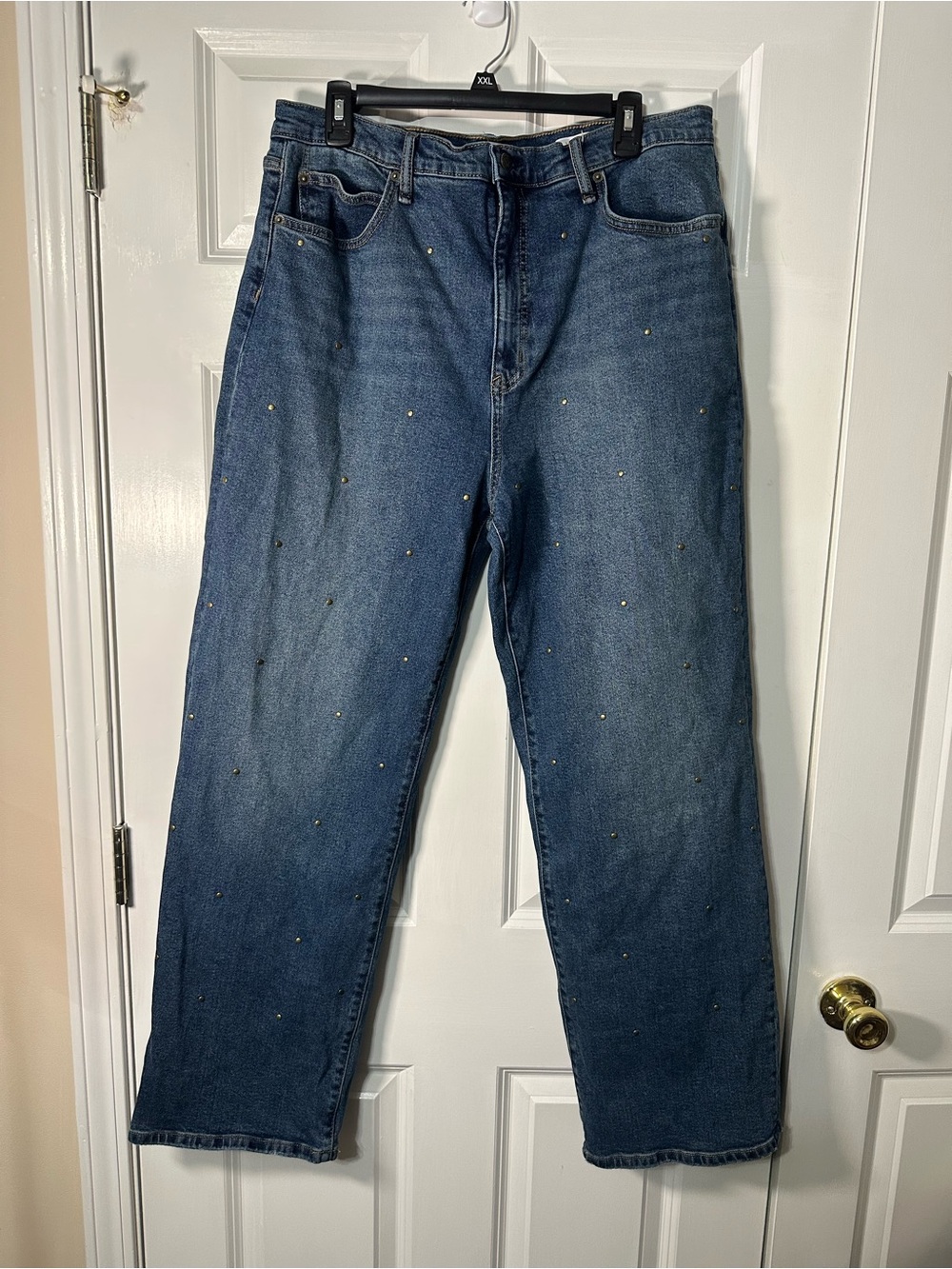 Jessica Simpson Blue Boyfriend Jeans with Subtle Studs